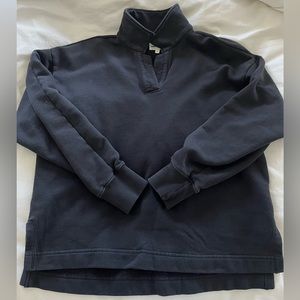 American Giant Premium Midweight Polo Sweatshirt, Black, Size Small